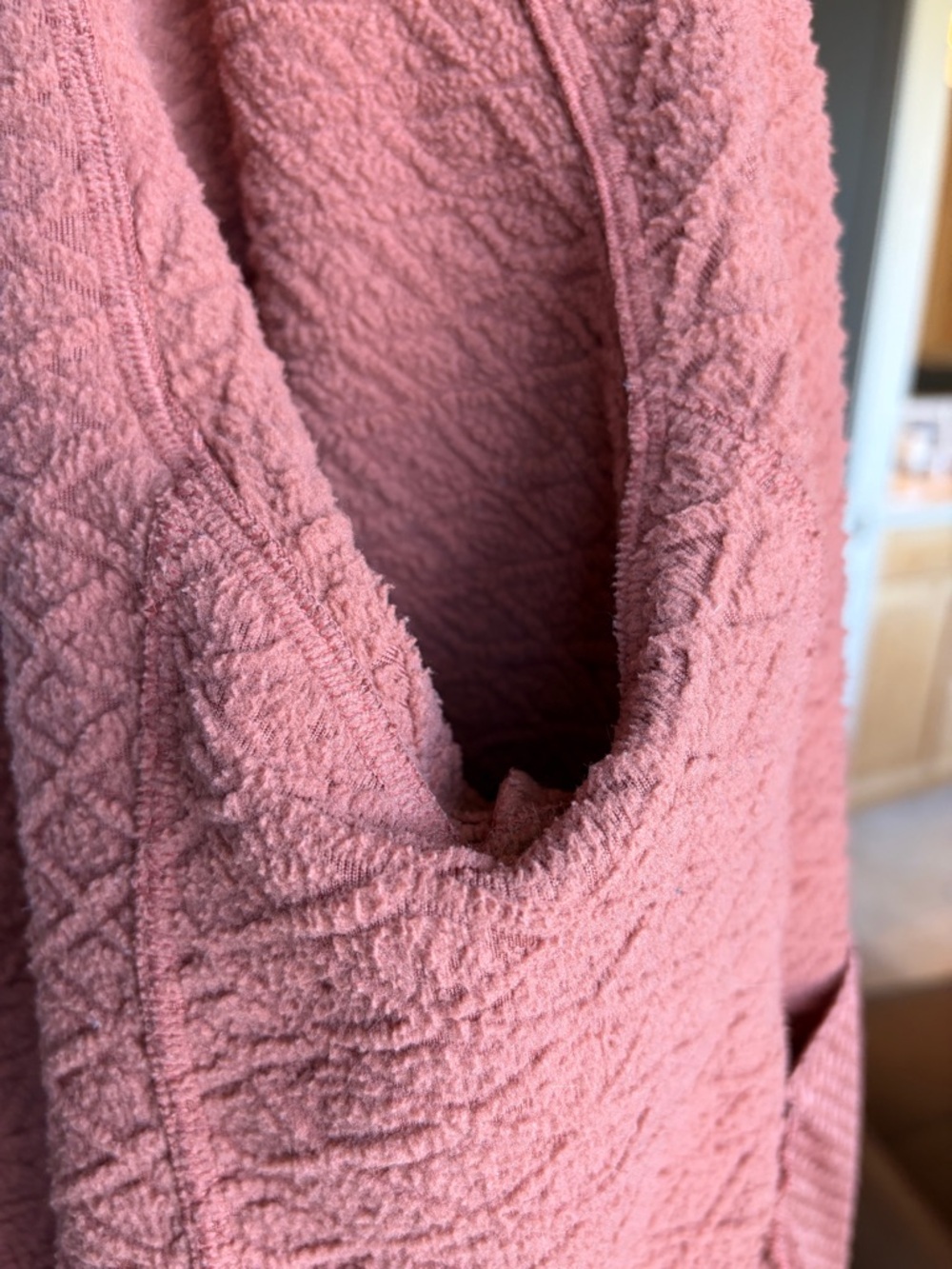 Patagonia Rust-Orange Textured Fleece Jacket - Picture 7 of 8